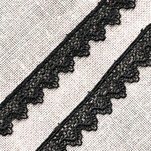 Dentelle NOIR crochet 17mm, 100% coton, ruban galon dentelle pour la couture, home-déco, poupée