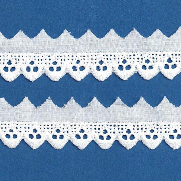 Ruban dentelle Broderie Anglaise blanc 20mm 100% coton, dentelle fine image 2
