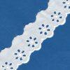 Ruban dentelle Broderie Anglaise blanc 30mm 100% coton avec fleurs