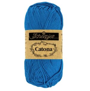 Catona Bleu Electrique fil coton à tricoter, crocheter 50g pour les amigurumis, vestes, pulls, foulard Scheepjes 201