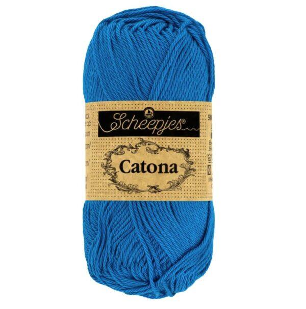 Catona Bleu Electrique fil coton à tricoter, crocheter 50g pour les amigurumis, vestes, pulls, foulard Scheepjes 201