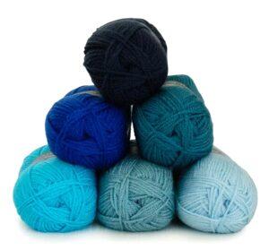 Set 6x50g Colour Crafter nuances bleu fil à tricoter, fil à crocheter Scheepjes Wadden Sea 24920