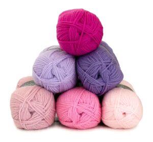 Set 6x50g Colour Crafter nuances mauve rose fil à tricoter, fil à crocheter Scheepjes Tulip Fields 24919