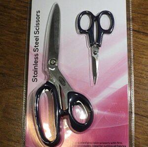 Set Ciseaux tissu 21cm et 10cm couture carbone, ciseaux solide pour la découpe de tous les tissus