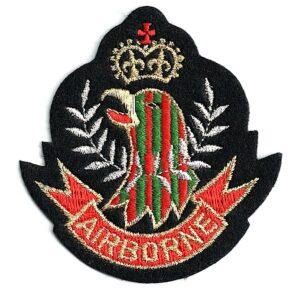 Écusson Thermocollant Aéronautique ou Aviation 7.0 x 8.0cm noir airborne eagle aigle