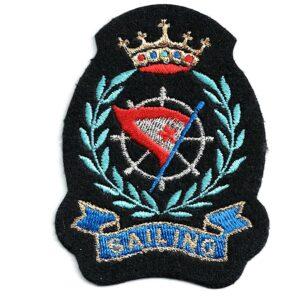 Écusson Thermocollant couronne Sailing 5.8 x 8.0cm noir thème marine