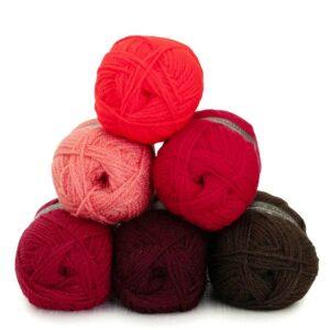 Set 6x50g Colour Crafter nuances rouge bordeaux corail fil à tricoter, fil à crocheter Scheepjes Canal houses 24922