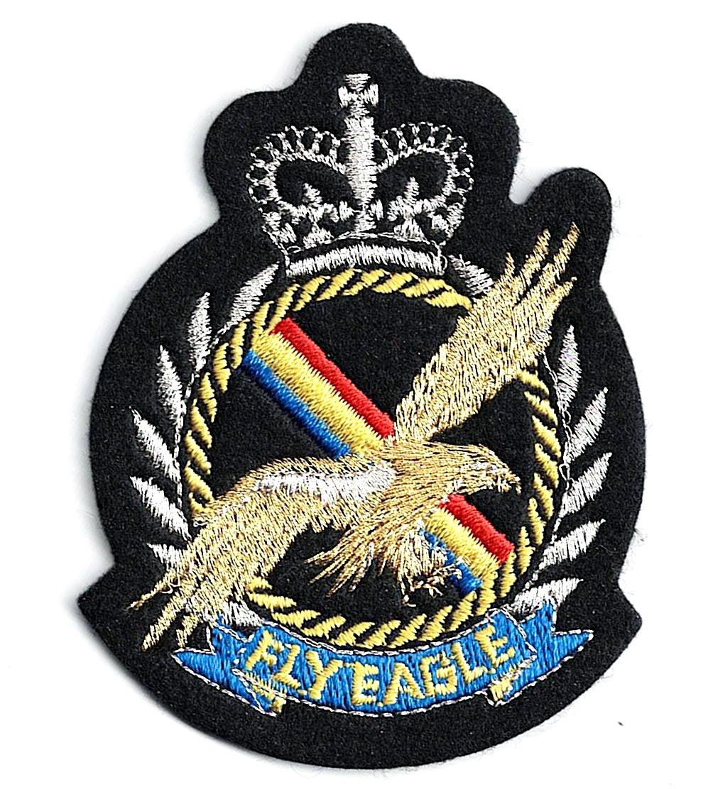 Écusson Thermocollant Aéronautique ou Aviation 6.5 x 8.8cm noir fly eagle aigle