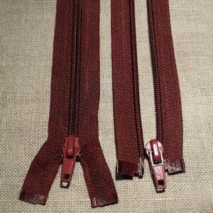 Fermeture spirale séparable 25cm jusqu'à 60cm Bordeaux 25-30-35-40-45-50-55-60cm