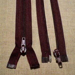 Fermeture spirale séparable 25cm jusqu'à 60cm Bordeaux 25-30-35-40-45-50-55-60cm