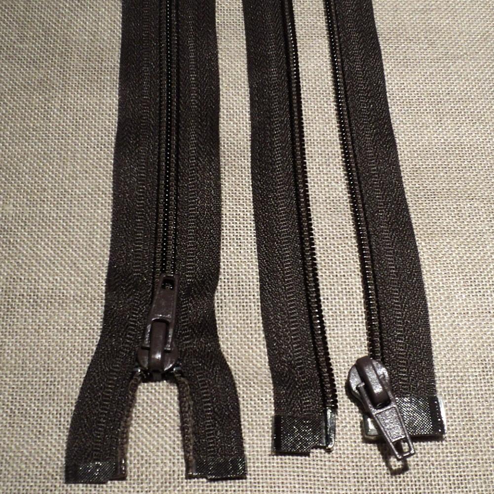 Fermeture spirale séparable 25cm jusqu'à 60cm Marron 25-30-35-40-45-50-55-60cm