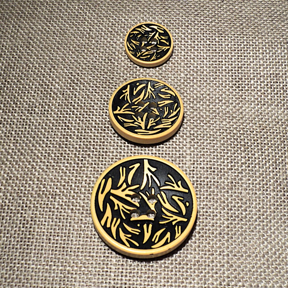 Bouton décoratif noir beige 15mm22mm28mm chemise, veste, gilet, manteau 4-trous