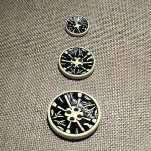 Bouton décoratif noir écru 15mm22mm28mm chemise, veste, gilet, manteau 4-trous