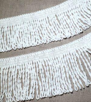 Galon Frange torsade blanc 80mm ou 100mm (8cm ou 10 cm) pour parasols, auvent, nappe de jardin 100% coton