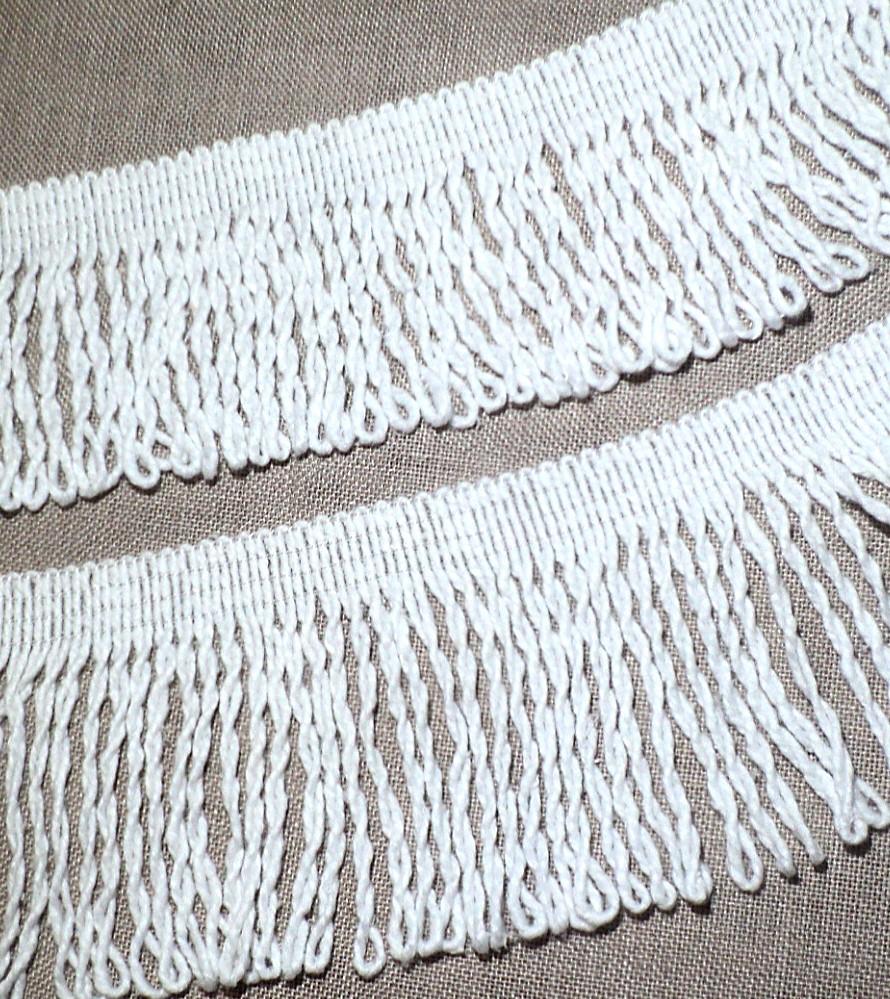 Galon Frange torsade blanc 80mm ou 100mm (8cm ou 10 cm) pour parasols, auvent, nappe de jardin 100% coton