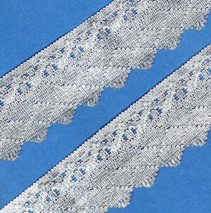 Galon dentelle 45mm argenté Lurex pour costumes spectacle, la danse, carnaval, décorations vendu au mètre