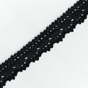 Ruban Dentelle crochet NOIR 19mm 100% coton