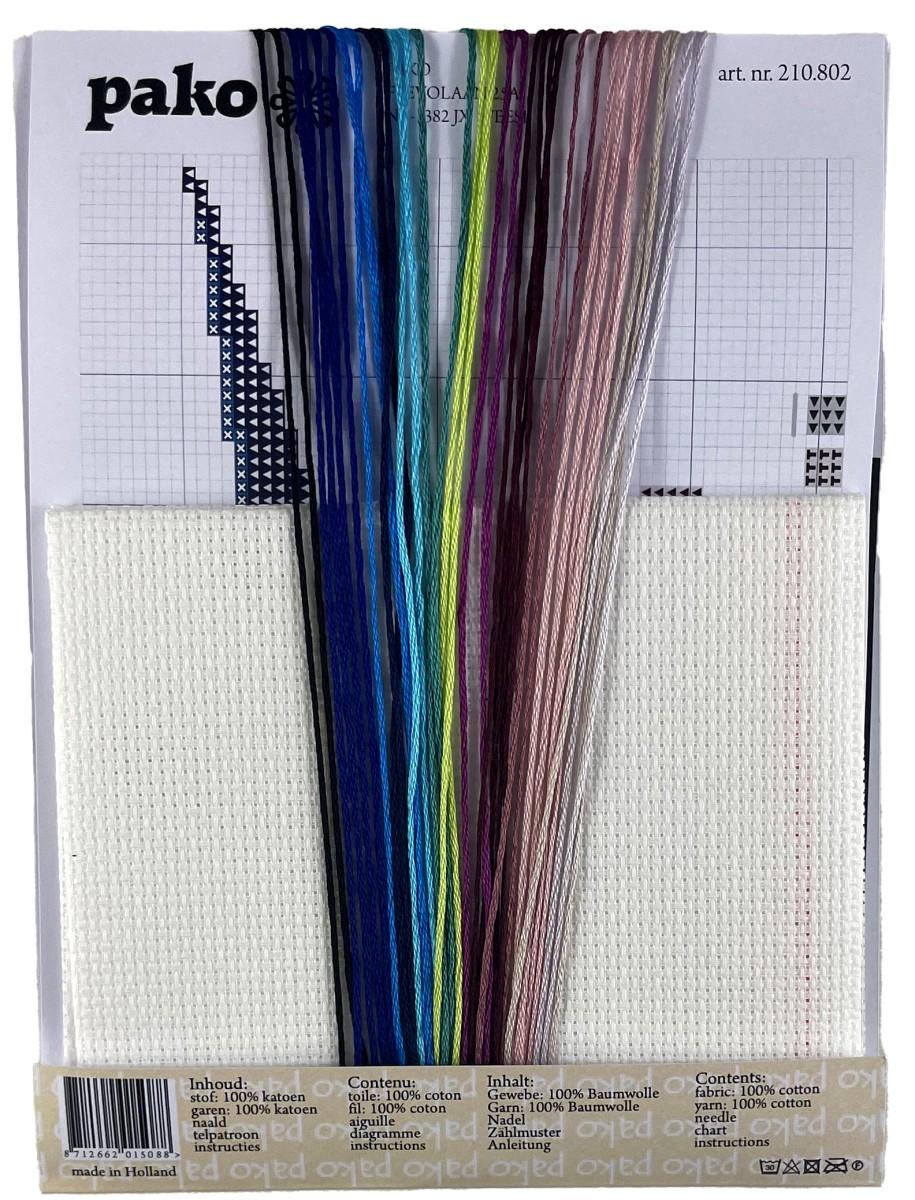 Kit au point de croix 13x17cm L'oiseau colibri bleu, Aida au point compté le kit