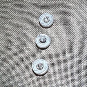 Bouton blanc argenté strass bling 12mm, Petit Bouton pour robe, gilet et chemise