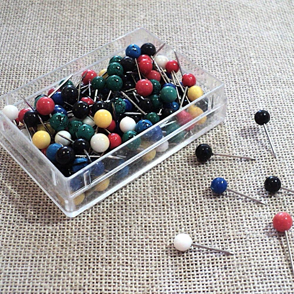Épingles courtes à tête colorée bricolage 100 pièces 13m x 0,3mm