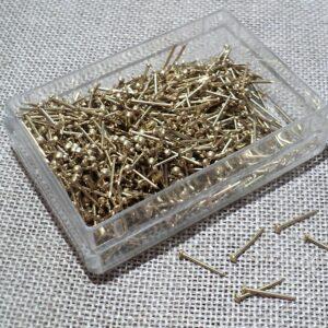 Épingles courtes doré bricolage 1000 pièces fine 9mm x 0,8mm laiton