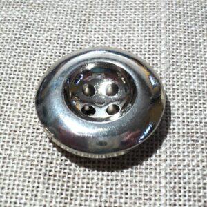 Bouton manteau 28mm argenté brillant avec 4-trous, bouton caban, veste, les tricots
