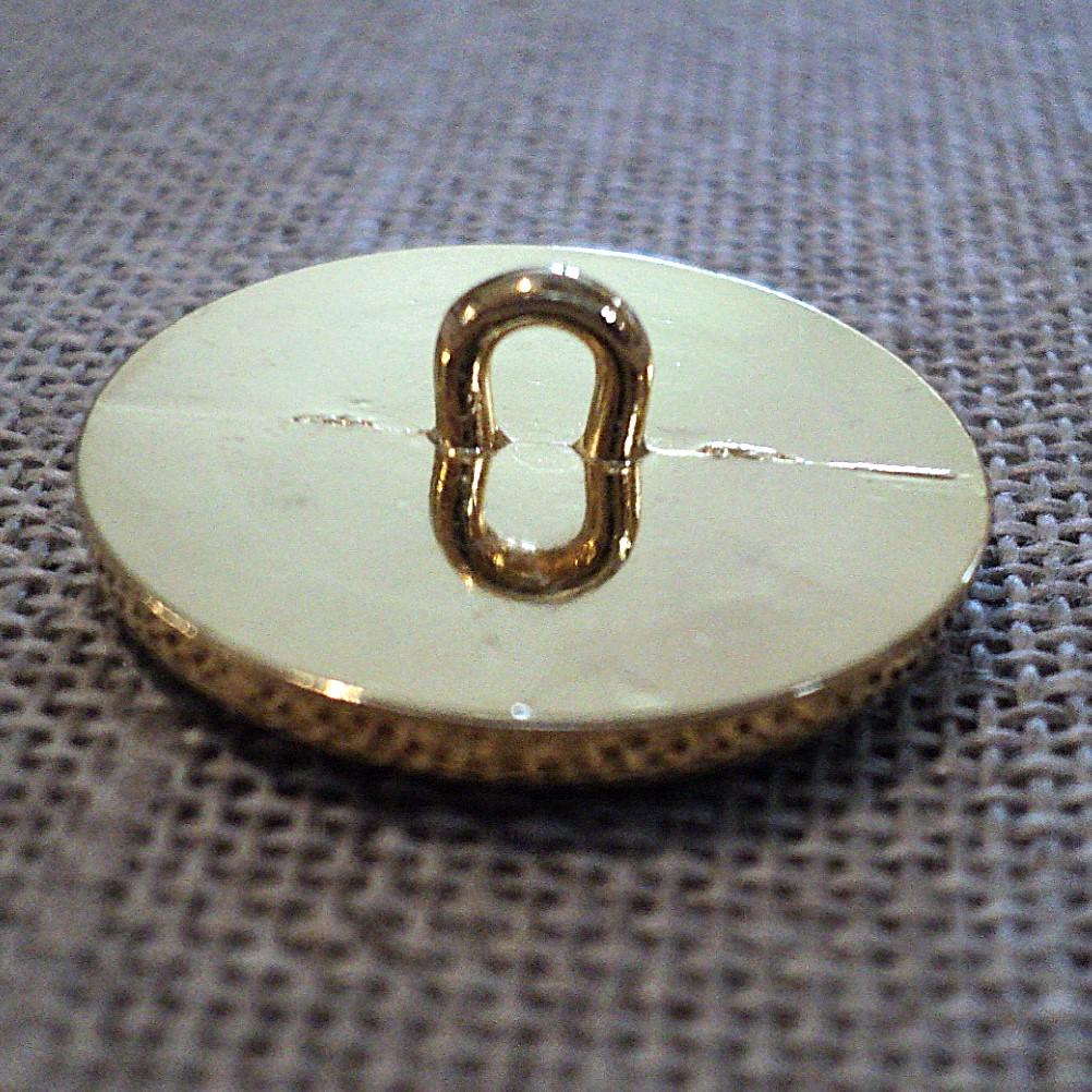 Bouton métal blason dorénoir 22mm avec lion et couronne