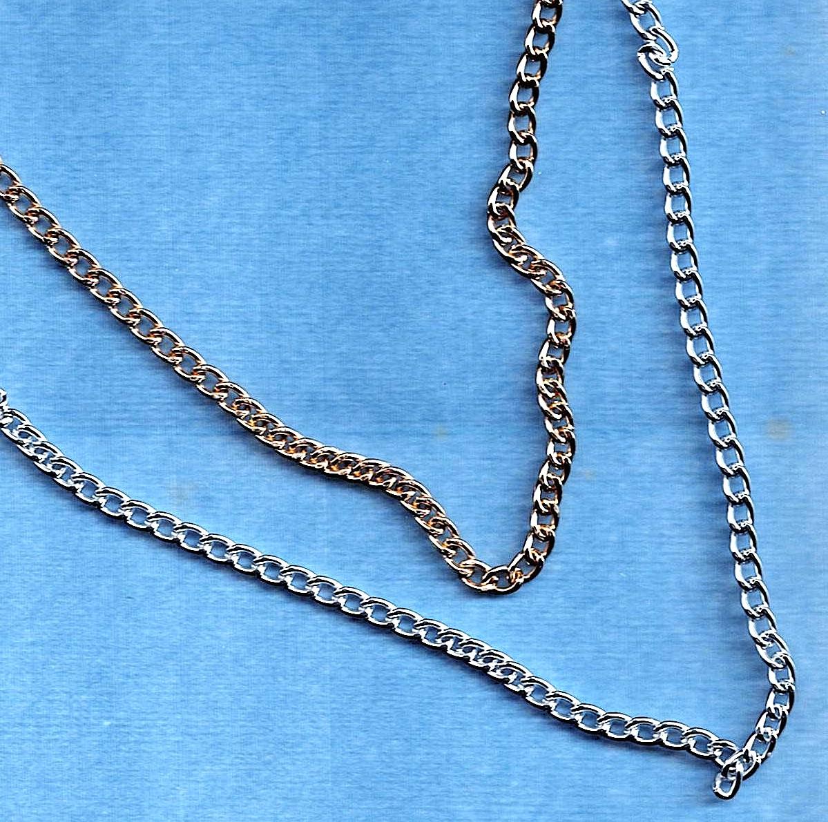 Chaîne métal 3.5mm argenté ou doré vendu au mètre pour les sac, décorations etc