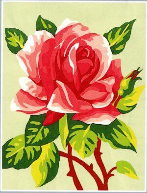 Kit canevas Le Rose 14x18cm demi point croix Margot 766-60183