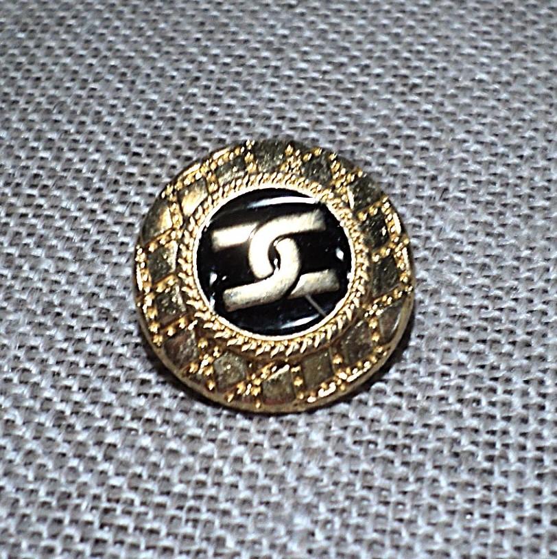 Bouton métal dorénoir classique 18mm à pied pour veste, blazer, gilet, robe