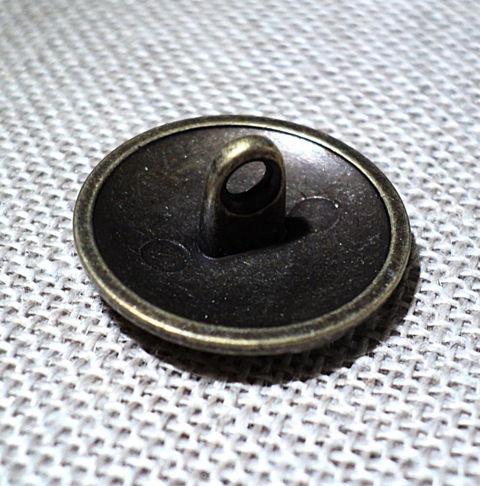 Bouton métal tyrolien Edelweiss bronze 20mm, Bouton folklorique le dos