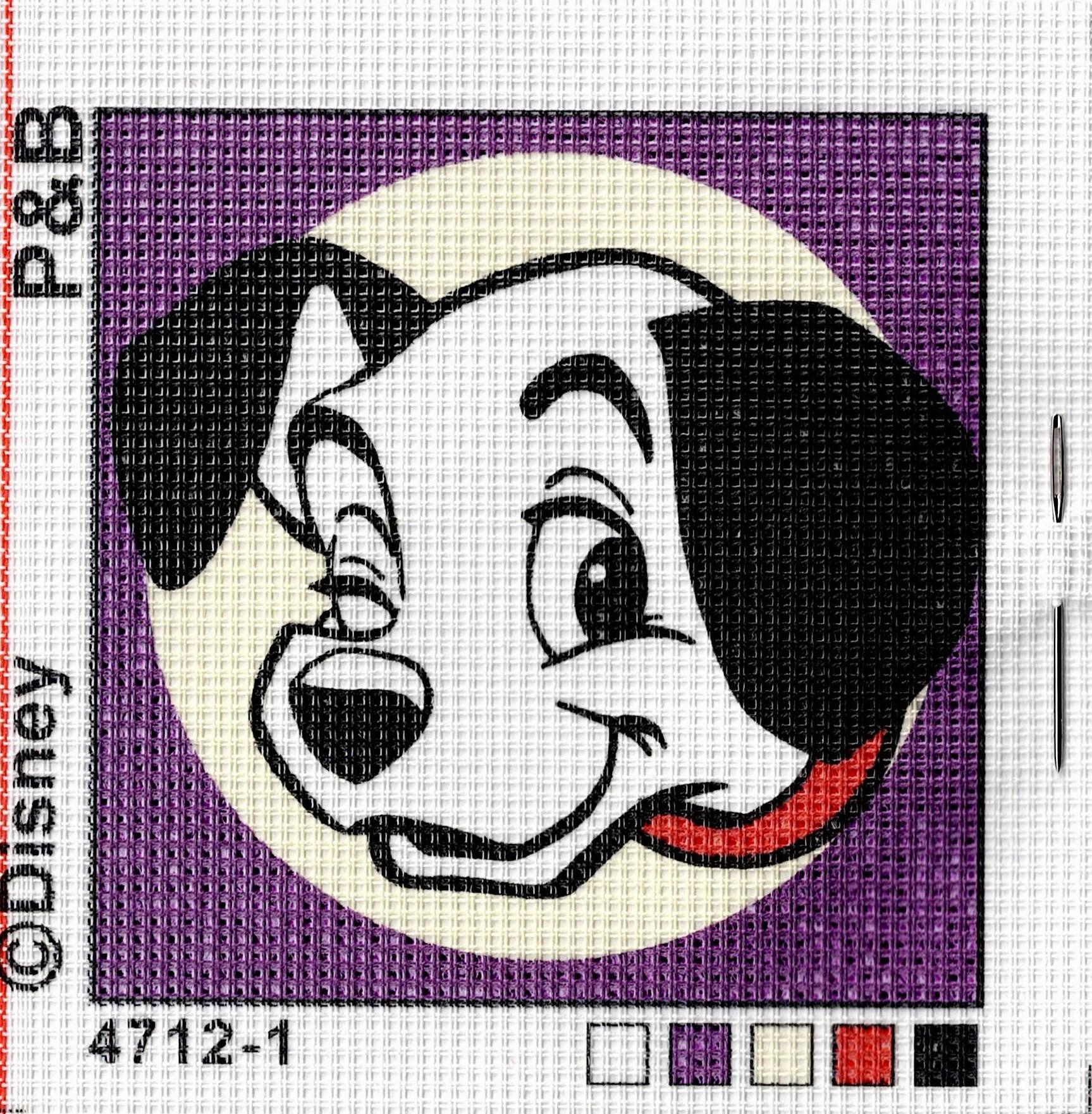 Kit Canevas ENFANT 12x12cm le dalmatien niveau débutant demi point croix