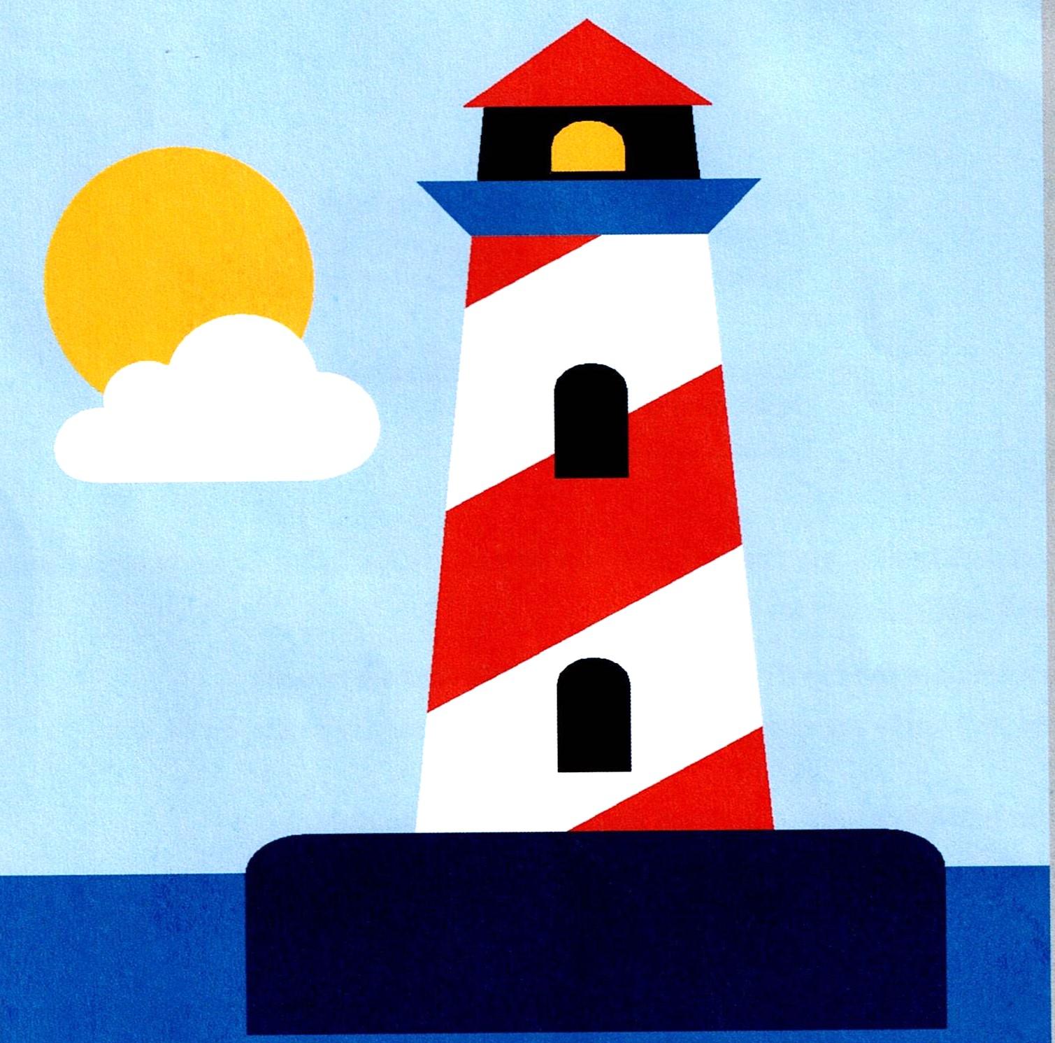 Kit Canevas ENFANT 14x14cm Le phare gros trou débutant, demi point croix Margot
