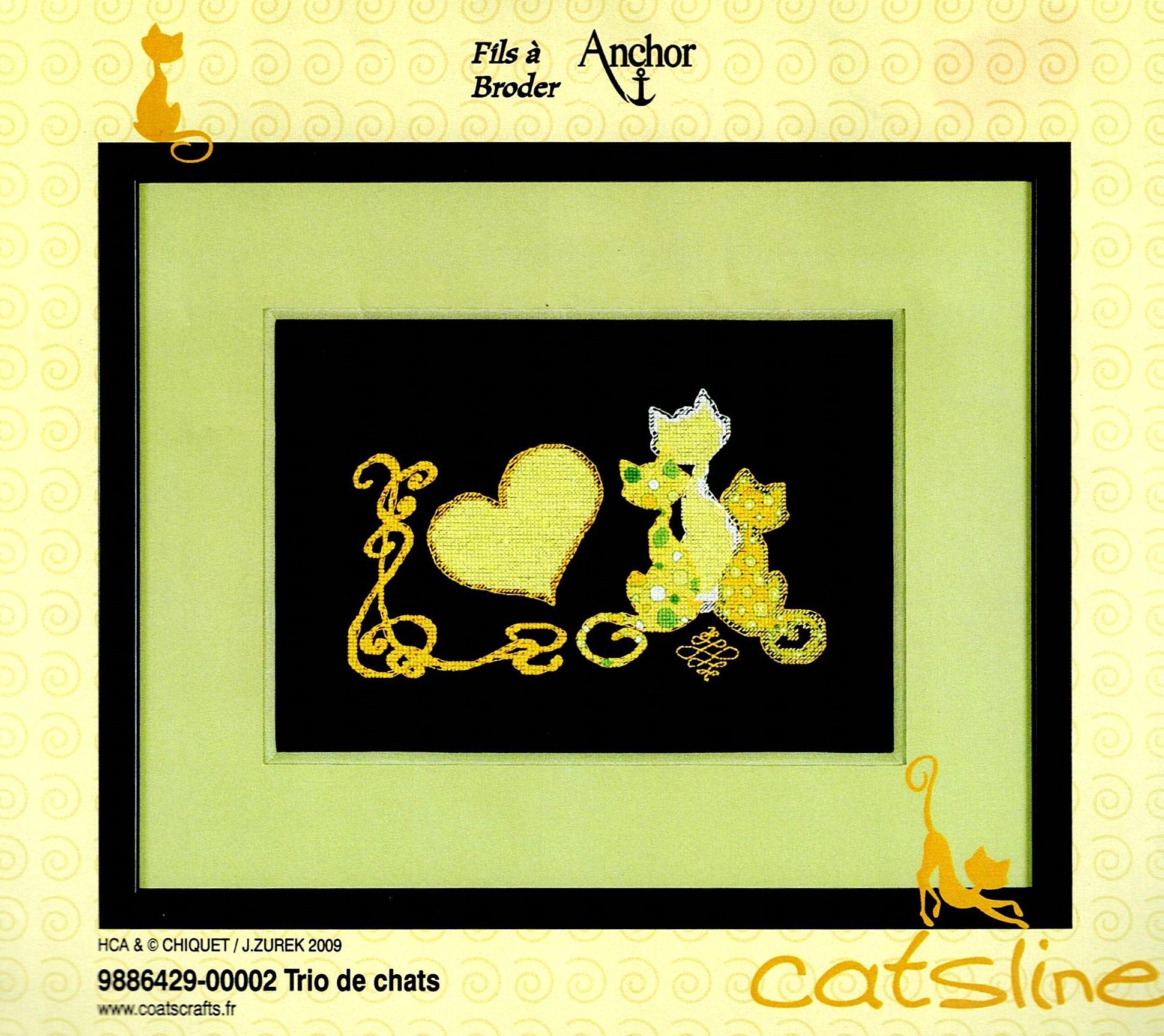 Trio de Chats Aida 7 Kit au point de croix 13x18cm Royal Paris