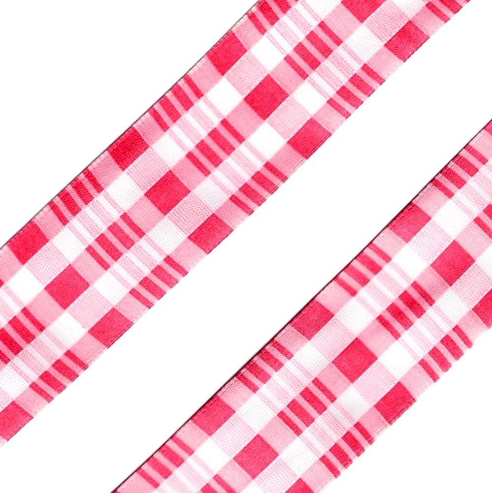 Ruban galon satin 25mm à carreaux rose clairrose bonbon galon décoratif