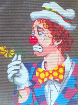 Kit canevas 30x43cm Le clown grande taille demi point croix