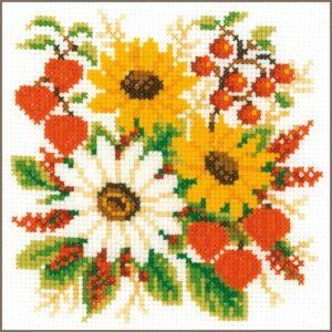 Beauté florale aida 5.4 Kit au point de croix 13x13cm, au point compté