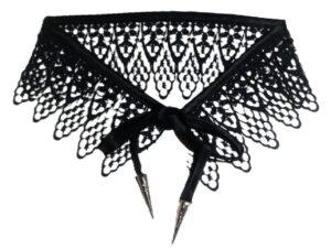 Col en dentelle guipure noir 52cm collier dentelle