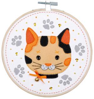 Kit d'artisanat avec feutre Chat 15x15cm tambour inclus
