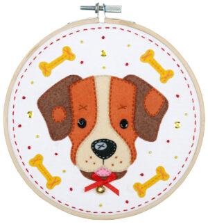 Kit d'artisanat avec feutre Chien 15x15cm tambour inclus