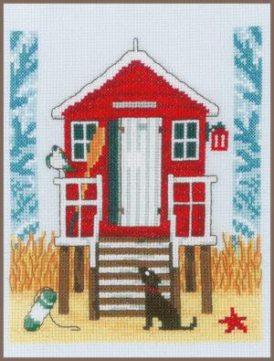 La maison de plage 18x21cm Aida 5.4 Kit au point de croix au point compté facile