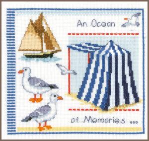 Le bleu de la Mer 20x19cm Aida 5.4 Kit au point de croix au point compté facile