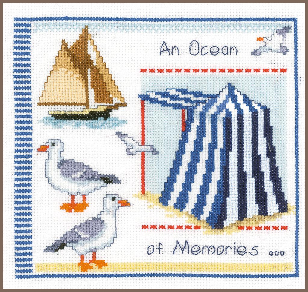 Le bleu de la Mer 20x19cm Aida 5.4 Kit au point de croix au point compté facile